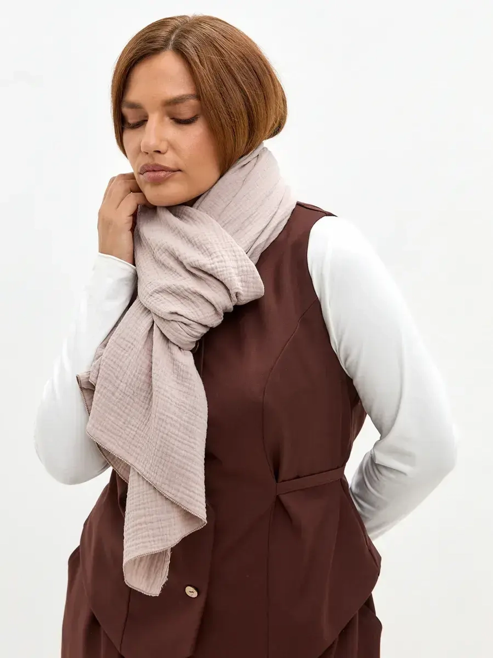 Шарф палантин из муслина