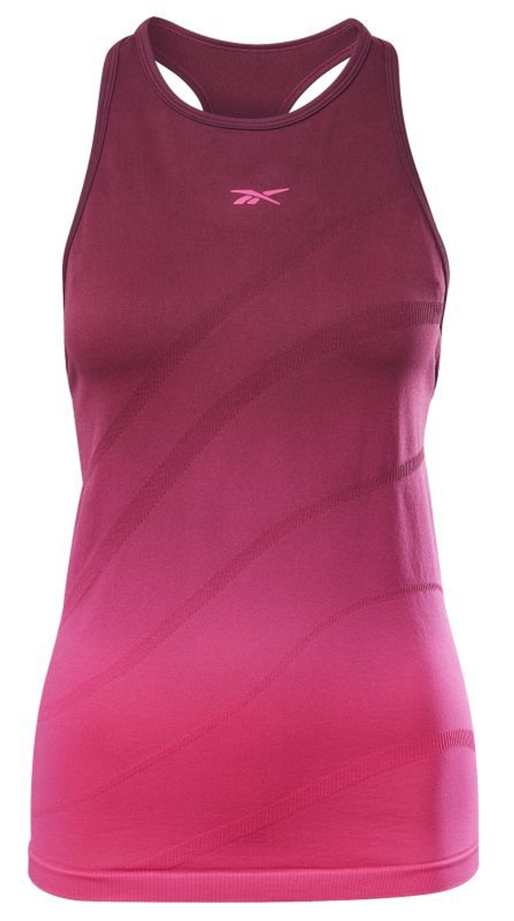 Женский топ теннисный Reebok United By фитнес Seamless Tank Top W - maroon/pursuit pink