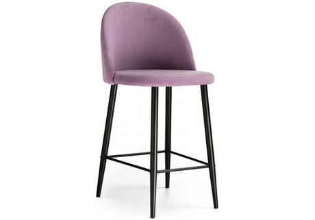 Барный стул Woodville Амизуре лавандовый, черный матовый, ножки черные