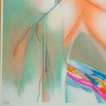 Литография с подписью «Девушка в цветочной шляпке»