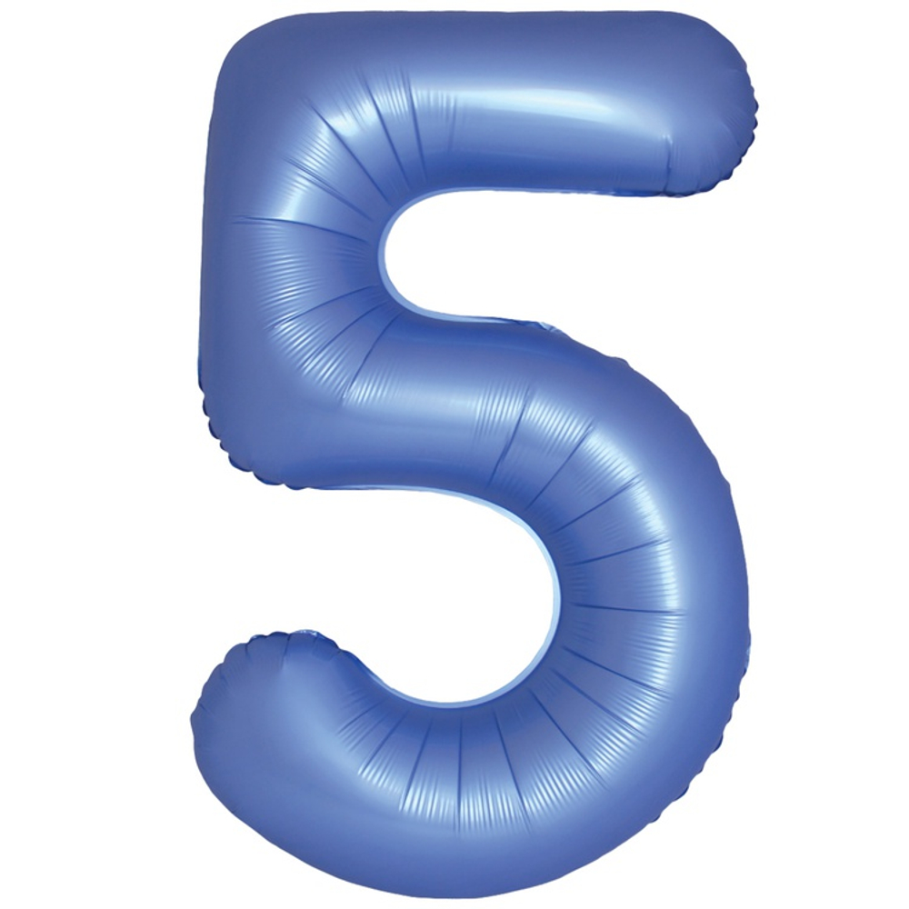 Шар фольгированный Цифра 5 101 см (Синий)