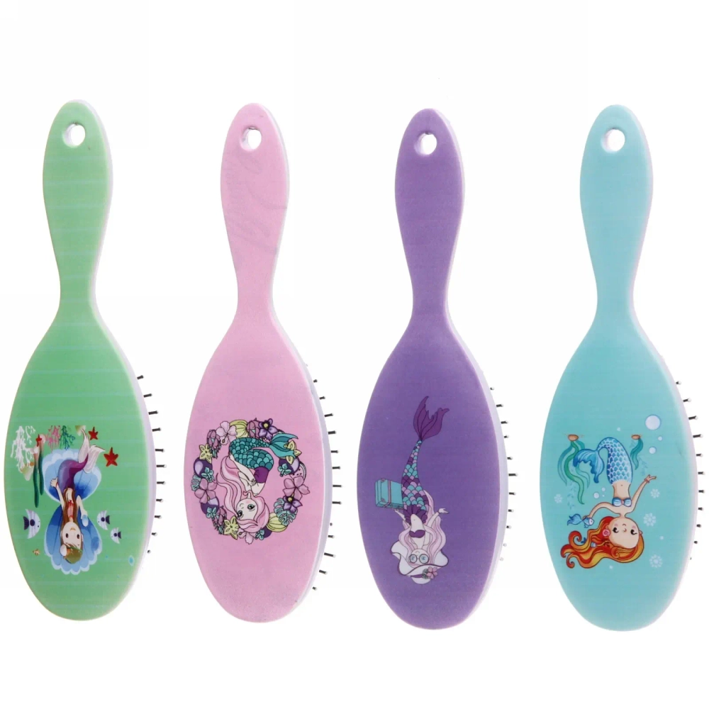 Расчёска массажная «Secret of beauty- Русалочка», микс 3 цвета, овал, 22*7 см