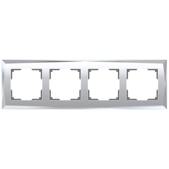 Рамка на 4 поста Werkel Diamant зеркальный W0041220 4690389158858