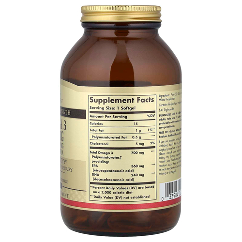 Solgar, жирные кислоты омега-3, ЭПК и ДГК, 120 капсул