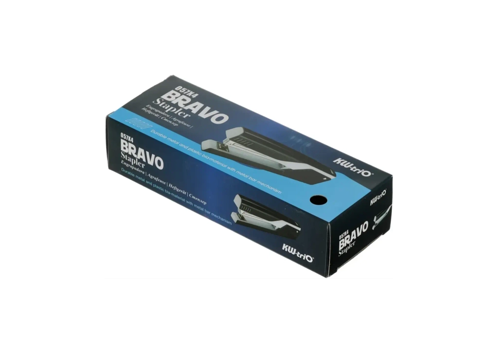 Степлер №24/6 20л. KW-TRIO Full strip Bravo черный/белый 210скоб, 057X4-BLK