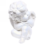 Статуэтка из гипса «Ангел задумчивый» 16см перламутр