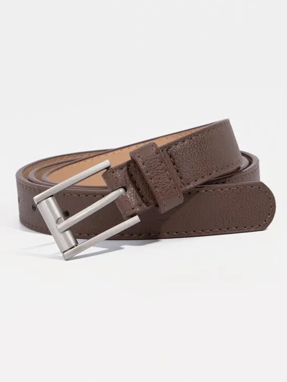 Ремень женский, ширина - 2,3 см, пряжка металл, цвет тёмно-коричневый