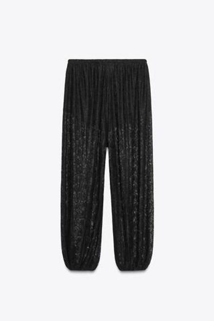 ZARA БРЮКИ BALLOON С КРУЖЕВОМ, ЧЕРНЫЙ