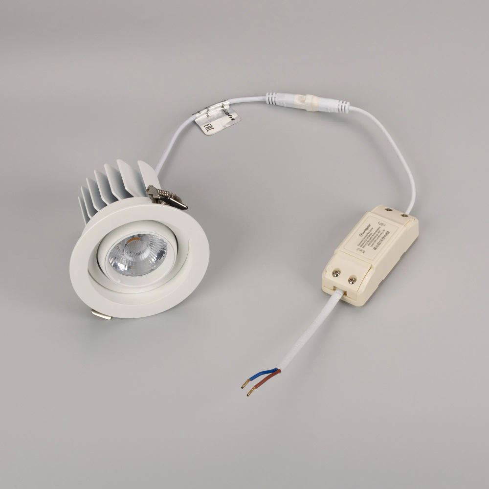 Светильник MS-VORTEX-BUILT-R90-12W Warm3000 (WH-WH, 20 deg, 230V) (Arlight, IP20 Металл, 5 лет) 056564