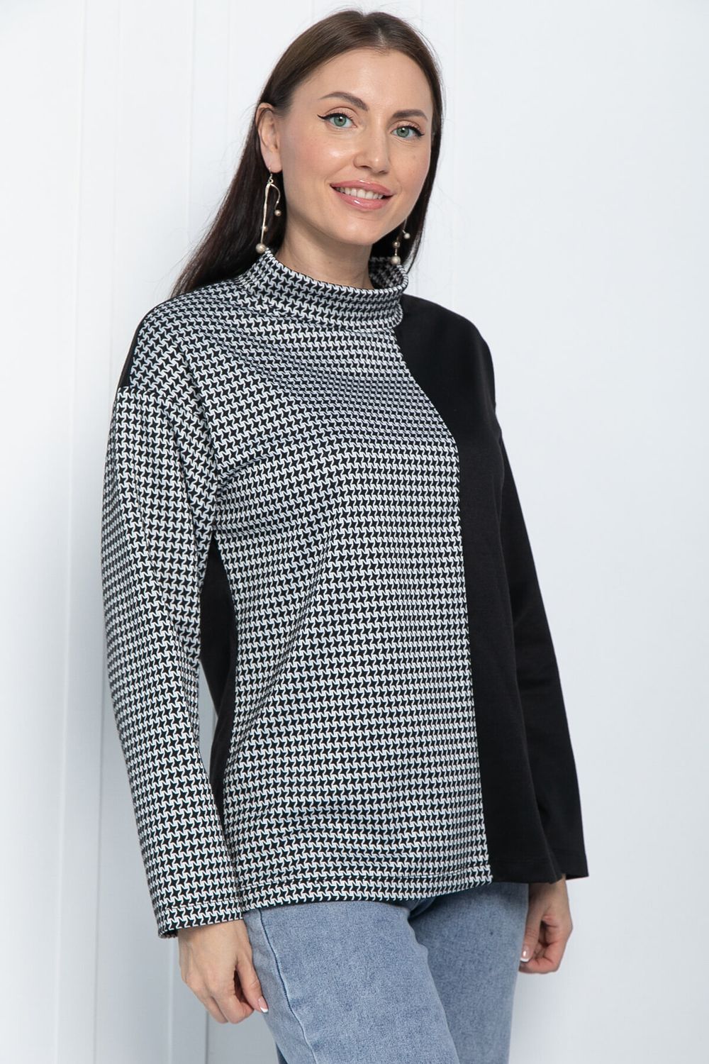 Блуза Элли (черно-белая) Б11305 LT Collection