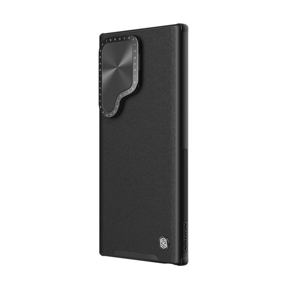 Чехол с вставками из кожи от Nillkin для Samsung Galaxy S24 Ultra, серия CamShield Prop Leather Magnetic Case