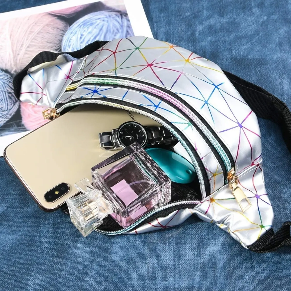 Сумка на пояс «Harizma», цвет серебро, 31*12 см