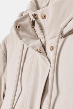 ZARA ПОЛУДЛИННЫЙ ВЕТРОЗАЩИТНЫЙ АНОРАК ИЗ ПРОРЕЗИНЕННОЙ ТКАНИ, ЭКРЮ