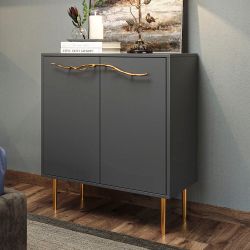 Комод Арт Стайл с 2 полками Серый Амбер