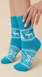 Теплые шерстяные носки Н212-20 бирюзовый