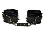 Черные наручники из эко-кожи