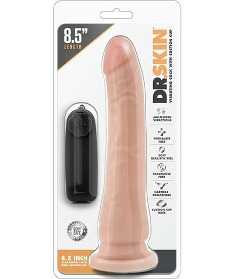 Телесный вибратор 8.5 Inch Vibrating Realistic Cock With Suction Cup - 21,6 см. (Цвет: телесный)