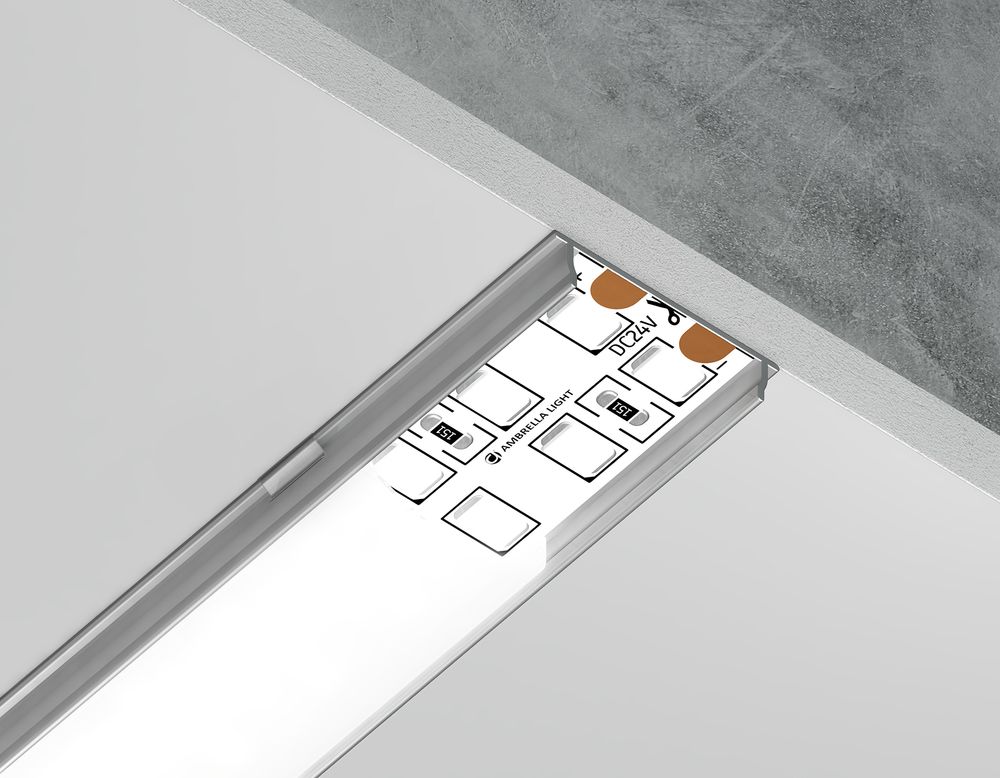 Ambrella Алюминиевый профиль накладной 18*4 для светодиодной ленты до 15мм Alum Profile GP1500AL