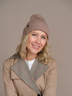 Шапка вязаная весенняя/осенняя МУЛА (Бежевый)