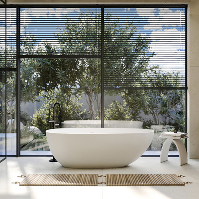 Ванна из искусственного камня ABBER Stein AS9611NM-1.7 белая матовая