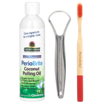 Nature's Answer, PerioBrite кокосовое масло для вытягивания со скребком для зубов и языка, холодная мята, 240 мл (8 жидк. унц.)