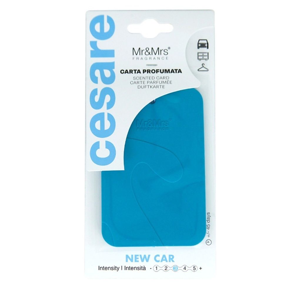 CESARE CARD/  (Аромакарточка для автомобиля)/    небесный NEW CAR / Новая машина