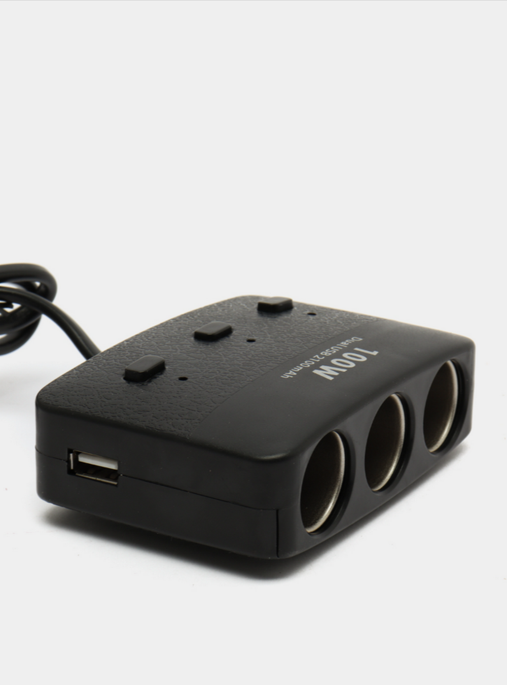 Разветвитель авто Olesson NO.1636 (2USB/3 розетки 100Вт)