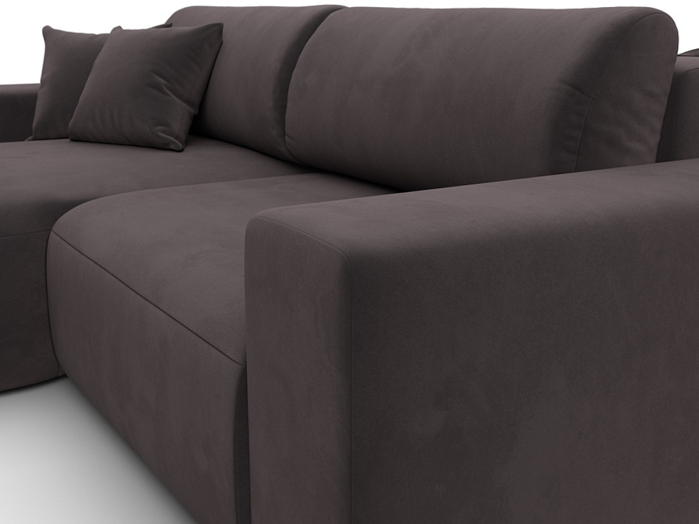 Диван угловой Лига-036 НПБ Классик левый угол ВЕЛЮР Коричневый