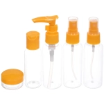 Флаконы дорожные в косметичке 5шт «COMFORT», цвет оранжевый, (60мл*3, 40мл, 10мл)
