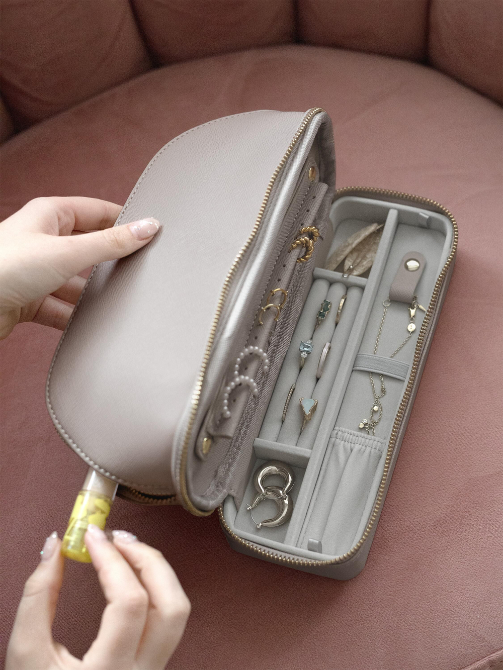 Stackers Органайзер для украшений и косметики Cosmetic and Jewellery Bag - White Pebble