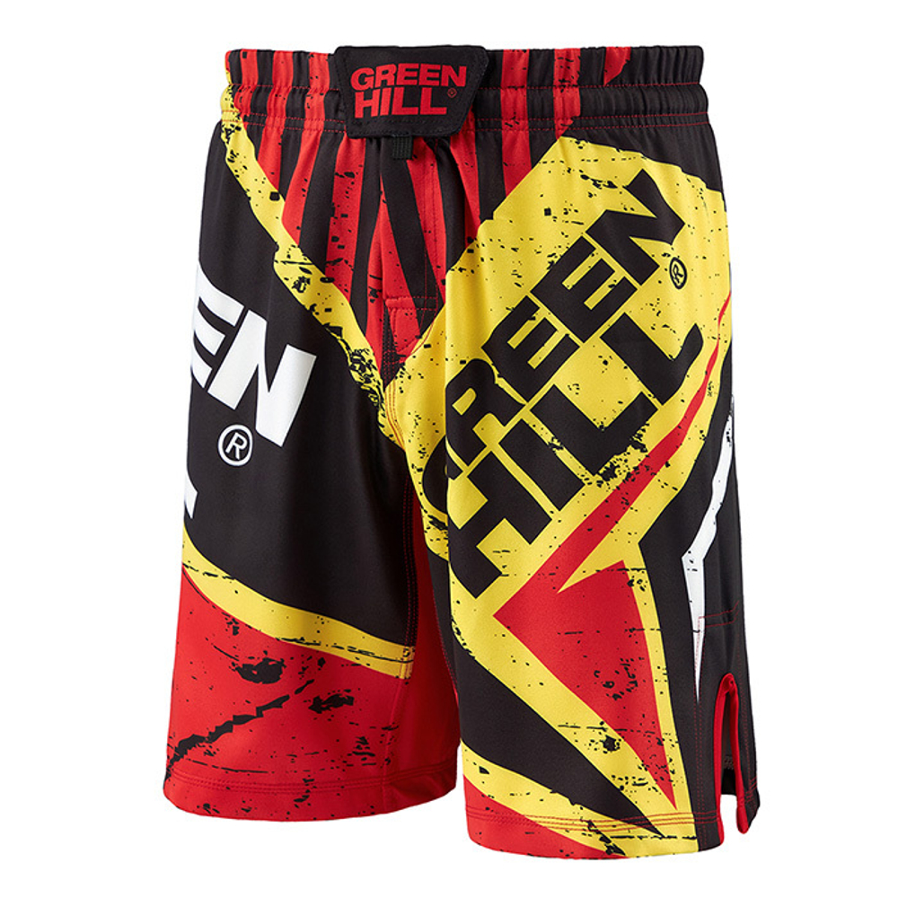 MMS-3851 Шорты для MMA красно-желтые