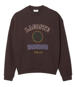 Мужская теннисная кофта Lacoste Heritage Embroidery Fleece - brown