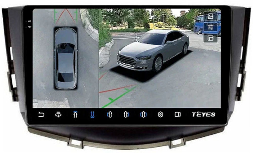 Магнитола для Lifan X60 2012-2016 - Teyes CC3-2K-360 на Android 10, 2K QLED, 6Гб+128Гб, CarPlay, 4G SIM-слот, 4 камеры в комплекте