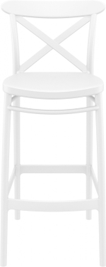 Стул пластиковый барный Siesta Contract Cross Bar 75, белый