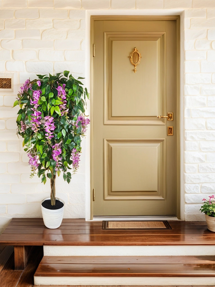 Искусственное дерево Глициния лиловая 130 см в кашпо