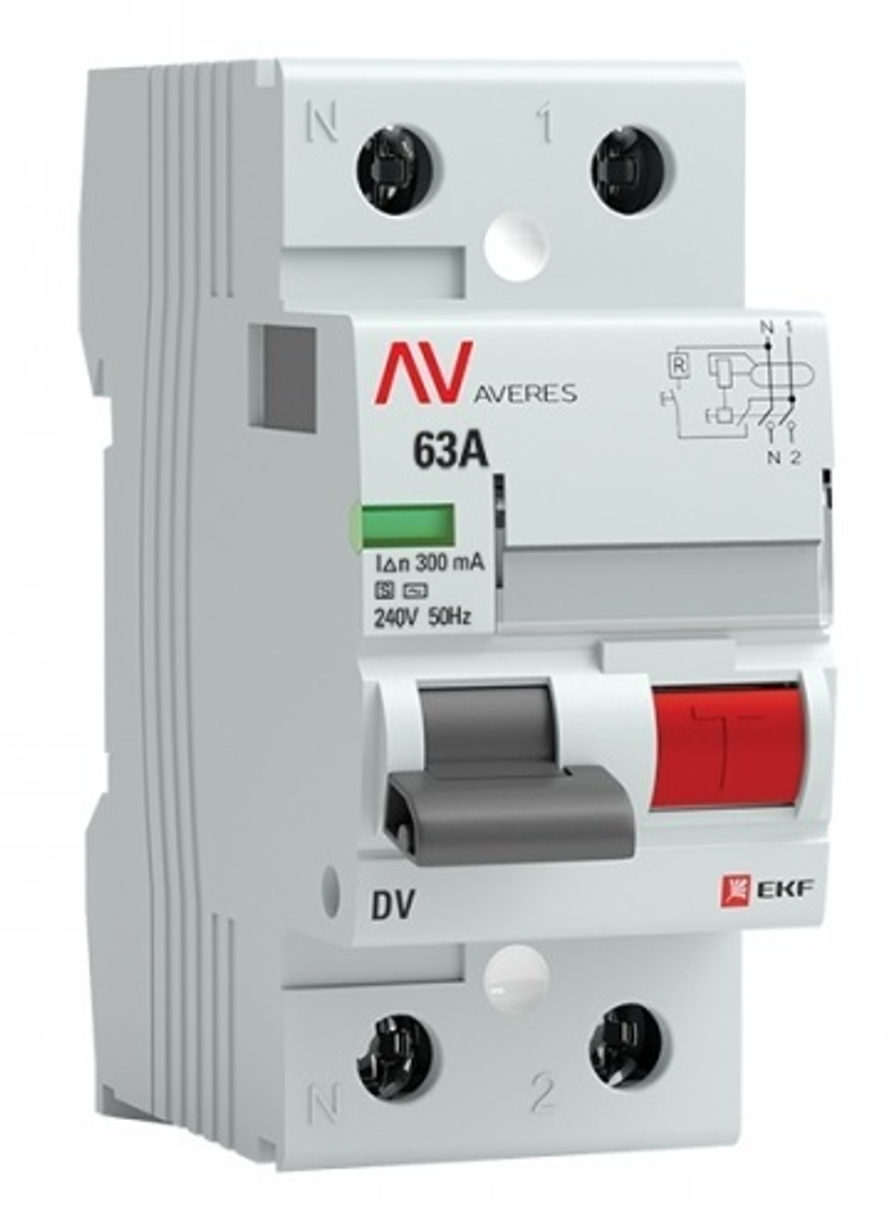 УЗО  EKF rccb-2-63-300-s-av