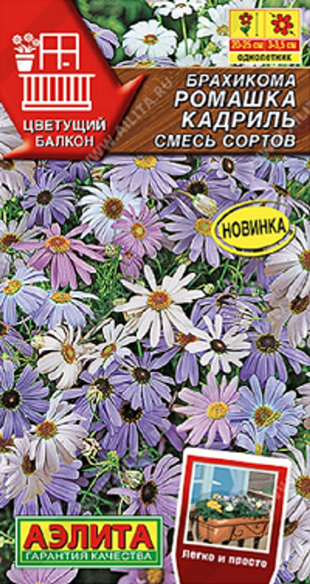 Брахикома Ромашка кадриль, смесь сортов, 0,1 г