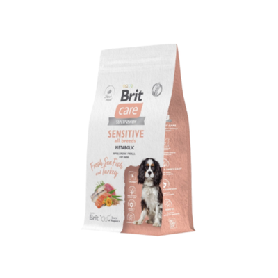 Корм для собак BRIT CARE с морской рыбой и индейкой для взрослых собак Dog Adult Sensitive Metabolic 3 кг