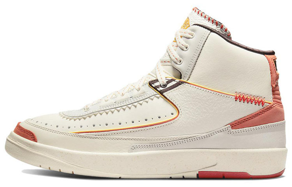 Maison Château Rouge x Jordan Air Jordan 2 retro sp "orange and sail" joint-branded heritage high-top retro basketball shoes for men and women with the same beige orange