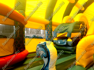 Надувной батут "Морской бриз с крышей"