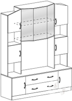 Центральная секция ТВ 301 Гостиная Макарена (венге/белфорт)