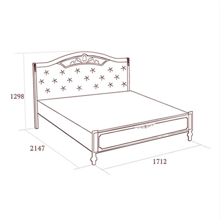 ФЛОРИАНА Кровать с драпированной головной и без ножной спинки