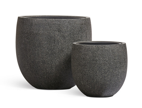 Кашпо TREEZ Effectory - Stone - Чаша classic - Тёмно-серый камень