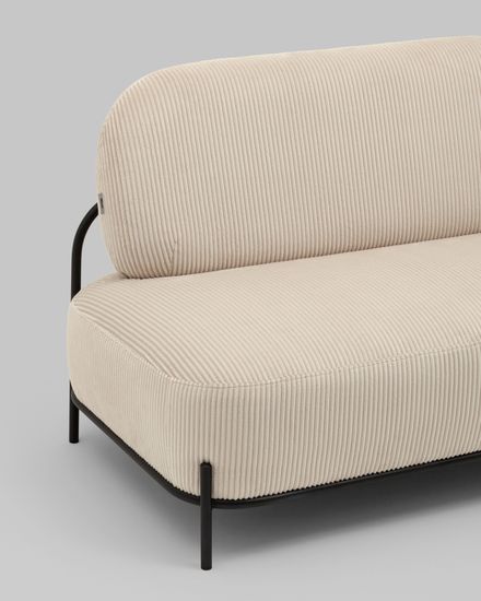 Диван Стоун велюр рельефный молочный