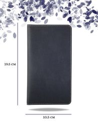 Кошелек классический синяя кожа 05009