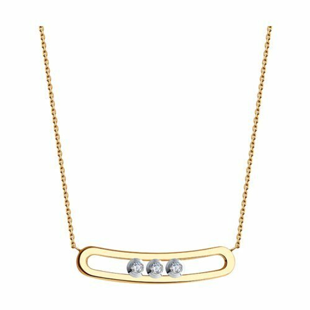 Колье из золота с фианитами Swarovski