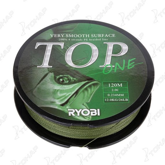 Шнур TOP PE4X-120M 2,0/d-0.234mm Dark green Ryobi
