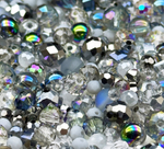 МБ-2 Хрустальные бусины, форма: МИКС, цвет: Серый, 25 гр.