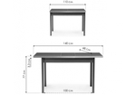 Стол деревянный Woodville Аделиция 110(140)х68х77 графит