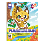 Пластилин Луч, 8 цветов, "Zoo", 120 гр., без стека, картонная упаковка